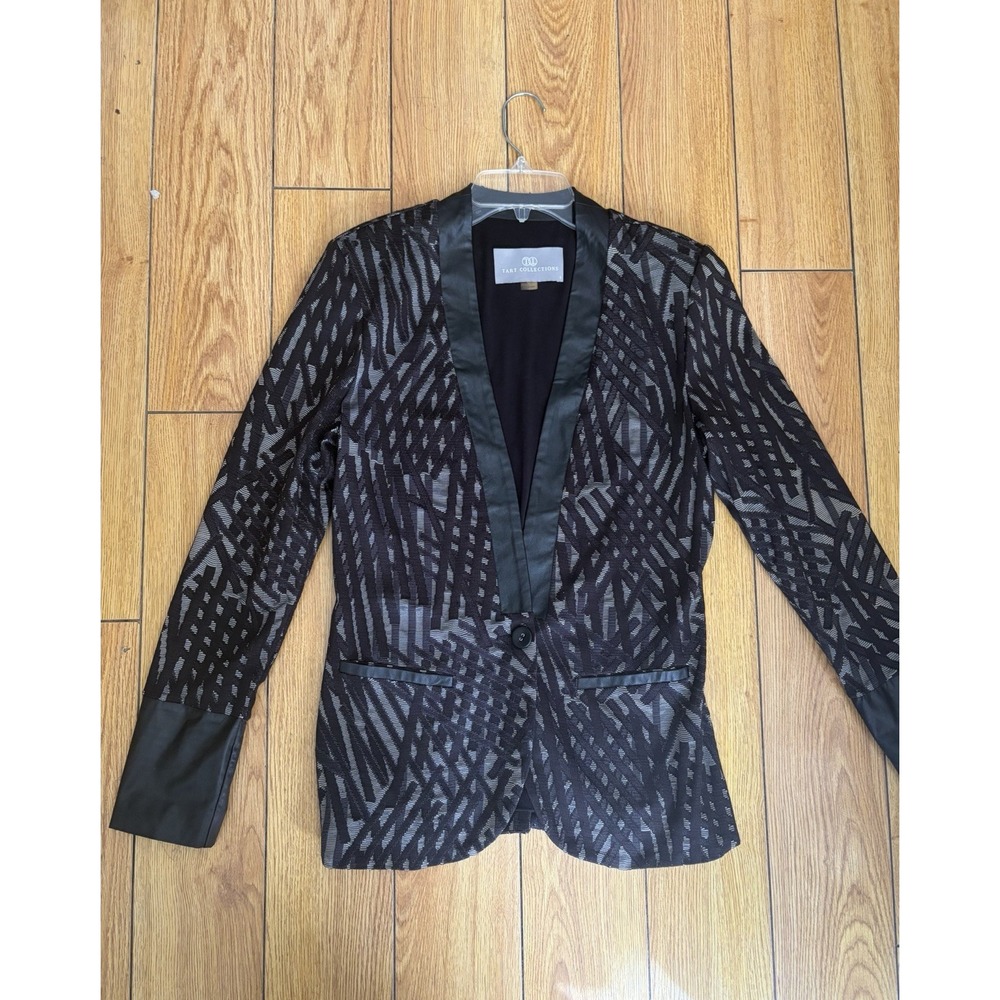 Tart Collections S Black SemiSheer Geometric Blazer Jacket Chic Y2K Style Soft